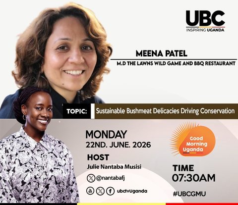You asked and we are here to answer 😅 😅 
Our MD, Meena Patel, joins host Julie Nantaba Musisi tomorrow on UBC Good Morning Uganda to discuss: 
“Sustainable Bushmeat Delicacies Driving Conservation”

7:30 AM, Monday, 22nd June 2026 
The conversation around ethical sourcing, conservation, and Uganda’s wild game heritage continues. 

Tune in, share your views live, and learn how Jungle Feast + The Lawns are doing it right 

For inquiries & reservations: 
0705 091 278 | 0774 484 034 

#UBC #GoodMorningUganda #JungleFeastUG #SustainableBushmeat #ConservationUG #TheLawnsUG #WildGameUG linno.cleaningservices @canarymugume @ubc_ug @ubc_radio_uganda @kangume_daphine @meena.patel.9803 @meenanimit2813