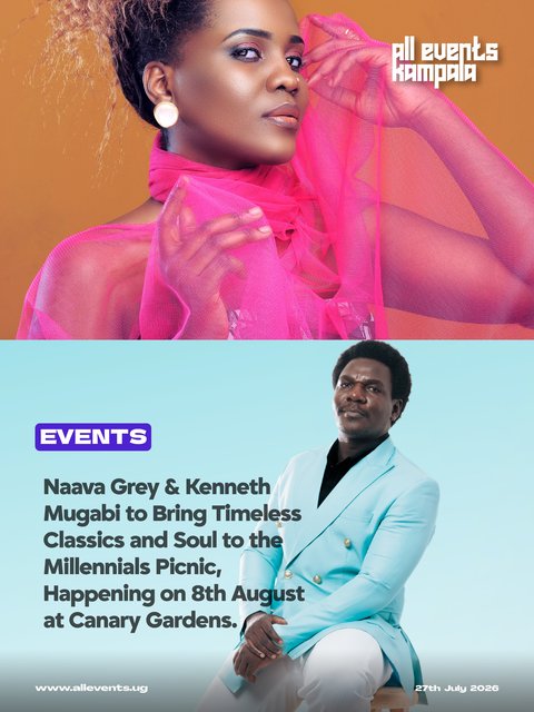 @naavagrey and @kennethmugabisings are bringing the soundtrack of a generation to @themillennialspicnic on 8th August at Canary Gardens.

Gather your crew, dress in your best white & khaki, and get ready for an afternoon of live music, nostalgia, great food, and the kind of soulful moments you’ll be talking about long after the last song.

🎟️ Secure your tickets now: www.allaccess.ug
📍 Canary Gardens
📅 8th August

#TheMillennialsPicnic #AllEventsKla