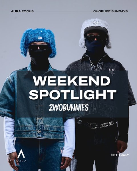 The masked duo is landing in Kampala. 🎭🎶

@2wobunnies are headlining Chop Life Sundays at Aura Lounge. Expect deep grooves, infectious beats, and elite night energy.

Tables are moving fast—lock yours in now! 
📞 +256 766528156 
📍 Plot 19 John Babiha (Acacia) Ave 
📅 Sunday, 26th July