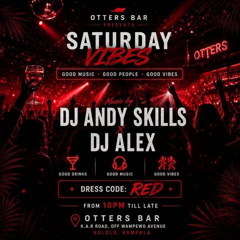 Red Saturday 🔴

Join us for Red Saturday!

🎧 Guest DJ: DJ Alex
🕛 I’ll be in the house by midnight.
🔥 Great music, great vibes, and a night to remember.