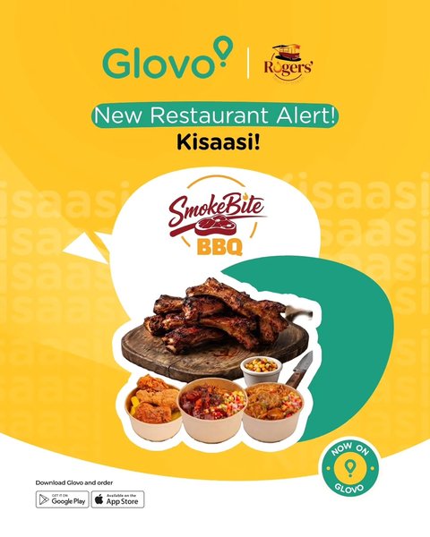 SmokeBite BBQ – New Restaurant Alert (Kisaasi)
 Kisaasi, your BBQ cravings just got a new home!
We're excited to welcome SmokeBite BBQ to Glovo. From smoky ribs to mouthwatering sides, your next feast is just a few taps away.

Order now on Glovo and enjoy delicious BBQ delivered straight to your door.

#GlovoUganda #SmokeBiteBBQ #NewOnGlovo #KisaasiEats #FoodDelivery