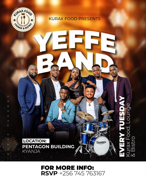 Good food, cold drinks, and the heavy baseline of Yeffe Band. Kurax Kyanja is the only place to be! 🕺💃🎶
#bandnights #music #nightlife