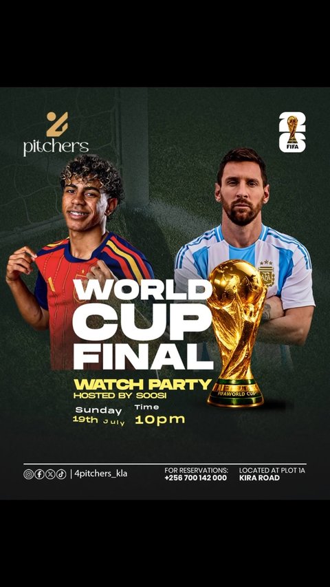 The wait is over! The World Cup Final is here. Join us at 4pitchers on 19th July at 10 PM and witness football’s biggest night live on our giant screens. Don’t miss it!

#4Pitchers #WorldCupFinal #fyp