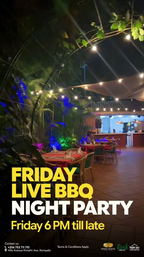 Turn your Friday evening into a celebration with mouthwatering BBQ, refreshing drinks, and live music at Speke Hotel Kampala, the perfect place to unwind and enjoy great company.

Contact us: +256 752711710
https://www.spekehotel.com
#SpekeHotel #Khyberpassrestaurant