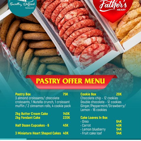 Father’s Day Gratitude Pastries

Unsure of what to gift your dad this father’s day? We’ve got your back. Our father’s day bakery offers have so much for dad’s to try. From pastry combos, to cakes, and cookies - there’s so much to offer. 

📩 Pre-order now to celebrate your father
📲 : 0780322777 (BakeShop) 
📲 : 0776833500 (Metroplex) 
📲 : 0760275451 (Akamwesi) 

#fathersday #Celebratedad #SweetlyDefined #MadeWithLove #pastries