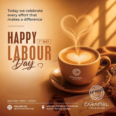 Today, we celebrate the hands that give their all—every single day.
Here’s your reminder to pause, sip, and breathe. ☕✨

Happy Labour Day 🤎
You deserve this moment.

#LabourDay #CaramelCafe #PauseAndSip #CoffeeMoments #YouDeserveIt