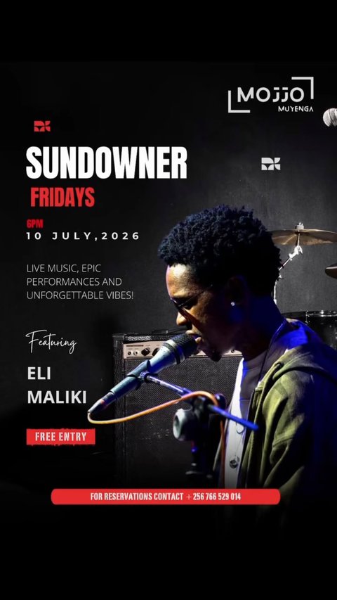 Every Friday is a Sundowner Fridays at Mojjo 

Tomorrow!!! 🔥🔥🔥🔥
Friday 10th July, we are featuring @elimalikimusic alongside @ahundred_256 

Time: 6pm
Entry: FREE ENTRANCE
Live Music all way through 
#mojjokla #kampalarestaurants #muyenga #mojjovibes #kampalalifestyle