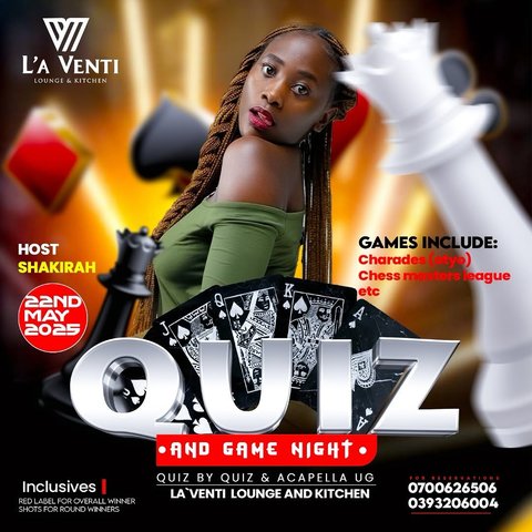 Grab your crew and bring your A-game tonight..It’s time to show off your trivia skills and dominate game night! 🎲 🍻 📚 

From brain-busting quiz rounds to hilarious party games, and the prizes? Totally worth it. 🍕🍹