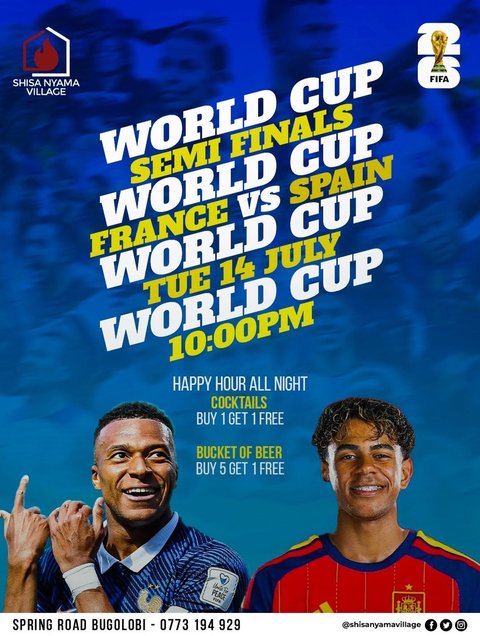 Two massive nights of World Cup action are here and there’s no better place to catch every moment than Shisa Nyama Village!⚽🏆

#ShisaNyamaVillage #WorldCup #SemiFinals #livefootball