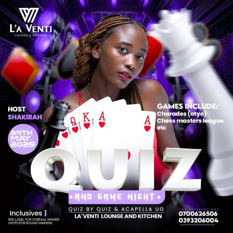 Smart minds, good vibes, and a shot of fun?
Come through TONIGHT  for Quiz & Game Night 🔥

Chess, charades (otyo), and prizes worth playing for! ♟️🃏 🎶 🍻 

For reservations 0700626506 | 0393206004
