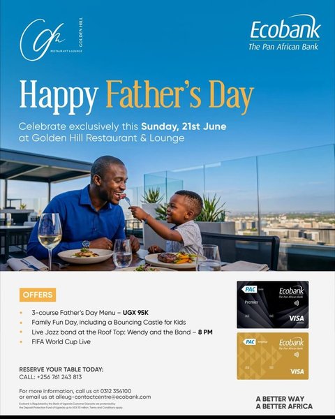 Give Dad the gift he deserves and enjoy savings, great dining, and memorable experiences. Simply pay with your Ecobank Visa Card and make this Father’s Day even more rewarding.

Because every great dad deserves a great treat.

#EcobankVisa #Abetteway