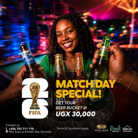 Make every game more exciting with our beer bucket for just UGX 30,000. Gather your crew, enjoy ice-cold drinks, and cheer your team on in the perfect match-day atmosphere.

https://www.spekehotel.com
Contact Us: +256 752 711 710 / +256 752 711 709
#RockGardenCafe #spekehotel
