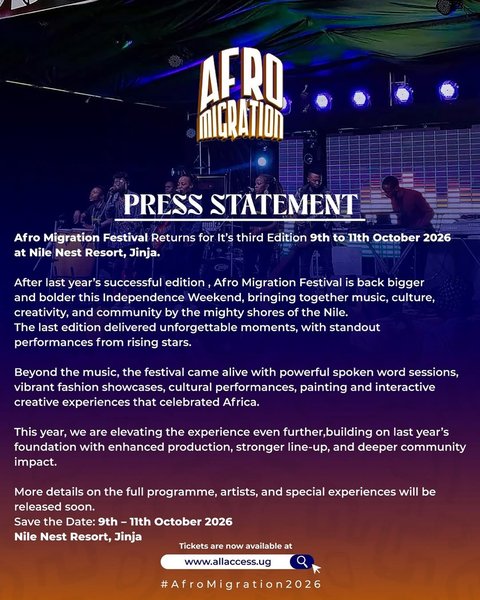 AFRO MIGRATION FESTIVAL 2026‼️
2 months to go and we are already excited😊 Link in bio to secure your tickets