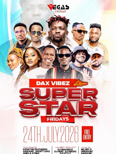 We’re partying hard this Friday with @dax_vibez at the Super Star Fridays night. 🥳🥳🔥