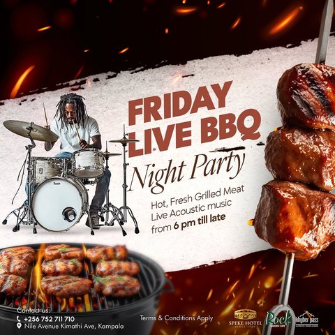Fire up your Friday with sizzling BBQ, refreshing drinks, live music, and an unforgettable atmosphere at Speke Hotel Kampala.

Contact us: +256 752711710
https://www.spekehotel.com
#SpekeHotel #Khyberpassrestaurant