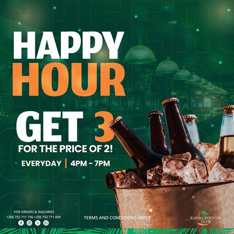 Join us for Happy Hour and enjoy refreshing cocktails, ice-cold beers, fine wines, and your favorite spirits, all served in a vibrant atmosphere that's perfect for unwinding after a long day.

Cheers to great moments. Cheers to Happy Hour at The Pub!
0752 711 009
🌐visit. https://kabiracountryclub.com/dining-3/pub/
#thepub #HappyHour #Cheers #CocktailTime #WineLovers #GoodVibes #AfterWorkDrinks #WeekendStartsHere