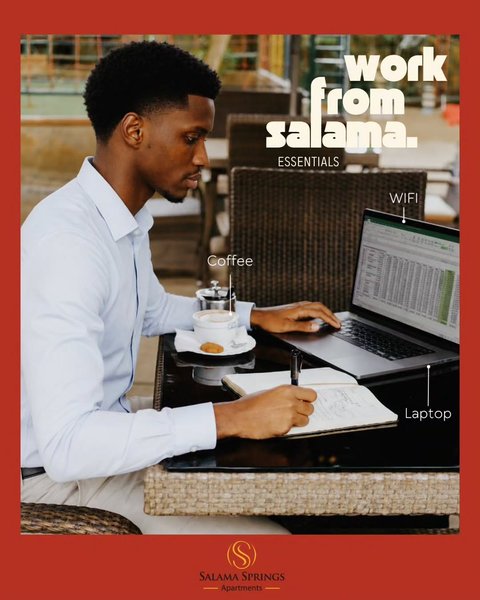Escape the office and find your flow.

Fast WIFI, good coffee and a garden that makes deep work feel easy. 

Your new favourite desk is outdoors.

📍 Salama Springs, Bugolobi

  For reservations call: 0781492886