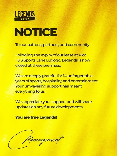 Public Notice 📌
#LegendsGrounds
