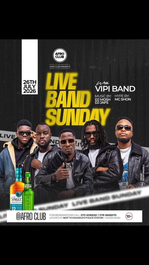 Sunday vibes , Come let’s vibe at AfroClub Kasaganti for great vibes . #liveband #ugandamusic #viral