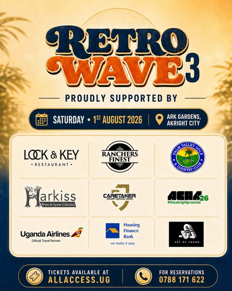 Behind every great experience are incredible partners who make it possible.

A heartfelt thank you to our sponsors and partners for believing in the Retro Wave vision and helping us create an unforgettable celebration of timeless music, memories, and connection.

Your support continues to shape this journey, and we’re proud to have you with us as we count down to 1st August.

Let’s make Retro Wave 3 our biggest edition yet!

#RetroWaveUG #AllEventsKla