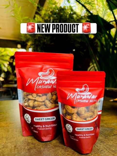 We have added something NEW to our grocery shelves ! 🥳
The Munawar Cashew nuts are now available in 4 different flavours: - Salted - Unsalted - Sweet Ginger - Chilli 
Available at all branches : 100g - 14,000 | 250g - 37,000 

ORDER NOW !!! 

Call : 0392001524 to order