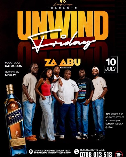 Fridays as usual live band music great cocktails 🍹, good food 🍲 at escape lounge don’t miss