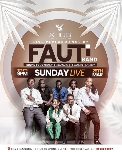 Let FAUTI Band set the tone this Sunday at XHub 🎶✨
Pull up, sip something nice, and enjoy live music the right way.
Starts 9PM.
#liveband