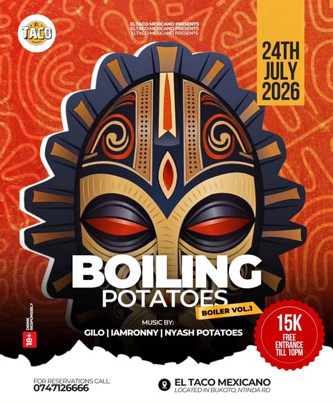 Join us on the 24th @eltaco_ug 
Boiling Potatoes Boiler room vol 1