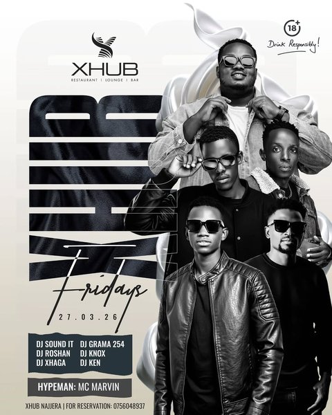 XHub Friday is not for the calm… it’s for the real ones.
DJs on rotation: Sound It • Grama 254 • Roshan • Knox • Xhaga • Ken
Hype by MC Marvin setting the pace all night.