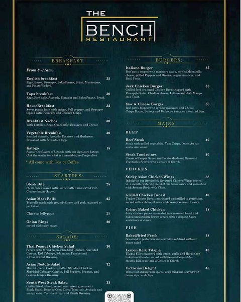 Unveiling Our New Menu: A World of Flavors Awaits – From Local Favorites to Global Delights, There’s Something to Satisfy Every Palate!
We are The Bench Restaurant.
