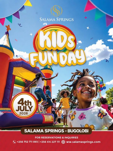 Kids Fun Day is back this Saturday at Salama Springs.🎈

Looking for the perfect weekend plan for the little ones? Bring the whole family for a day filled with fun, games, great food, and unforgettable memories.

✨ Fun activities for the kids
🎨 Games & entertainment
🍔 Delicious food & treats
🌳 A safe, family-friendly atmosphere

While the kids have the time of their lives, parents can relax and enjoy the beautiful Salama Springs setting.

📅 This Saturday
📍 Salama Springs, Bugolobi

Tag a parent who needs this weekend plan! 

#KidsFunDay #FamilyTime #Bugolobi #WeekendVibes  SaturdayPlans