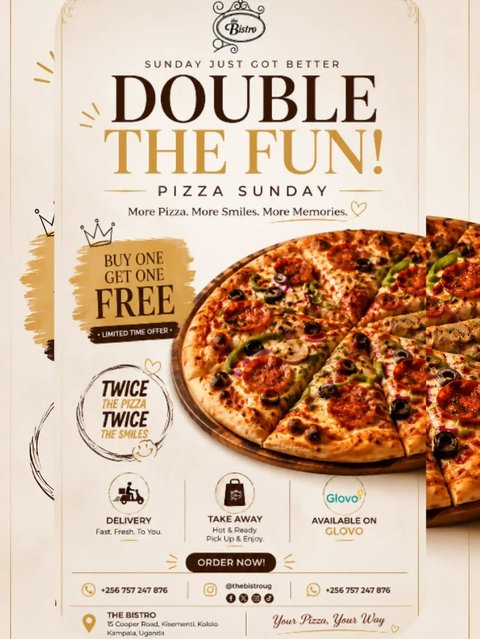 We all can admit pizza is a necessity and a go to food which is why you shouldn't miss out on our double the fun pizza Sunday at affordable prices.Order every sunday!!! Chill out and  dive in!!

#fypppppppppppppppppppppppppppppppppppppppppppppppppppppppppppppppppppppp #viralpost #pizzalover #2for1 #foodporn
