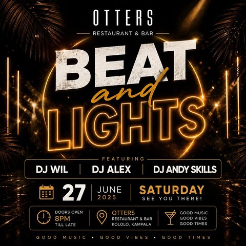 The lights go down
The beats take over 🔥

One night. Three DJs. Endless vibes.
DJ Wil • DJ Alex • DJ Andy Skills

Saturday, 27 June
From 10PM till late

Otters Bar.

.

.

#kampalanights #kampalaweekend #ugandanightlife #saturday #saturdaynightfever