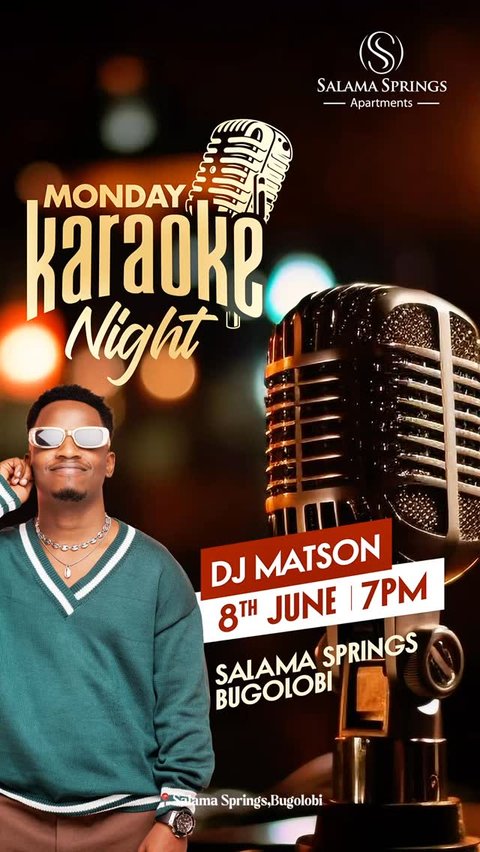 Bring your friends to Salama! 🎤✨
Sing, laugh, and make memories at a karaoke night like no other.

🗓️ 8th June 2026
🎶 Entertainment by @deejay_matson256 
📍 Plot 79, Port Bell Road, Bugolobi

📞 0781 492 886 / 0700 806 113 to reserve a table.

#karaoke #karaokenight🎤
