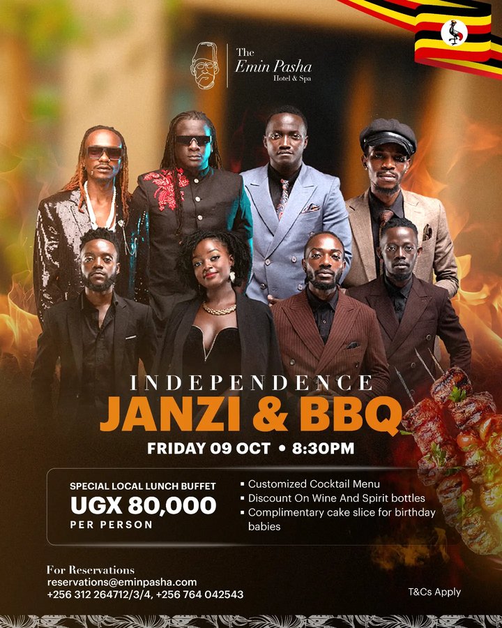 🇺🇬 GEARING UP FOR INDEPENDENCE DAY! Get ready for an unforgettable experience of live music, BBQ & good vibes at Emin Pasha Hotel & Spa! And there’s more…