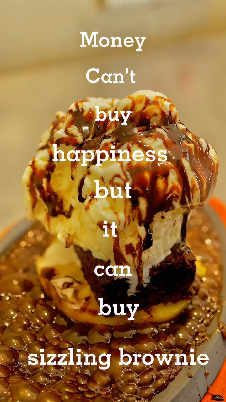 Money can't buy happiness but it can buy pure bliss in a sizzling brownie Nawab's Asian Bistro, Acacia mall 2nd floor rooftop. (Restauranthumor…