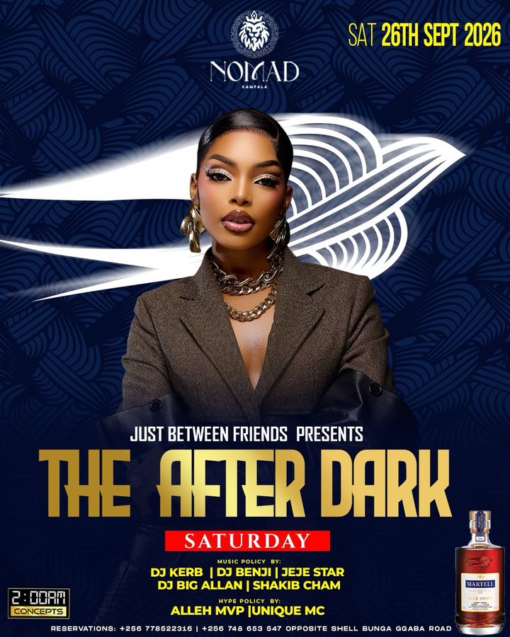 THE AFTER DARK When the night falls, the energy rises! Get ready for a night of smooth sounds, unforgettable moments, and late-night vibes at Nomad Kampala…