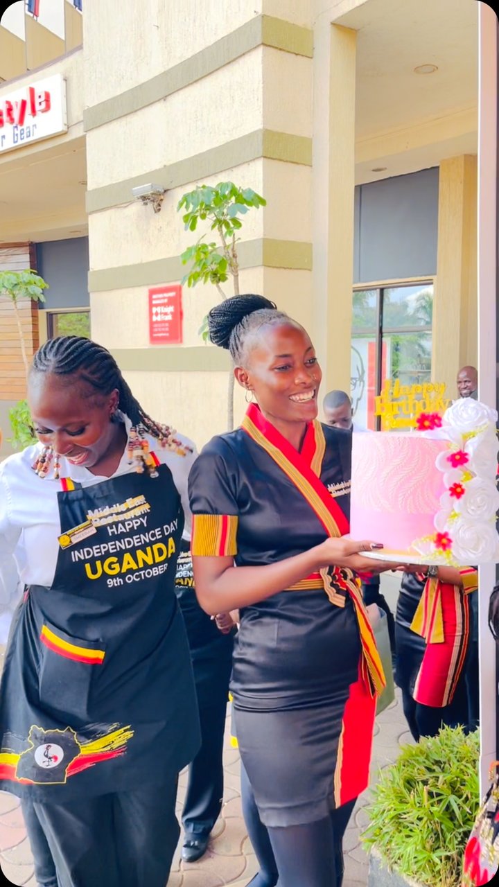 Happy birthday grandma. It’s Independence Day at the same time your birthday. We are glad to celebrate with you at MiddleeastRestaurant Entebbe VictoriaMall