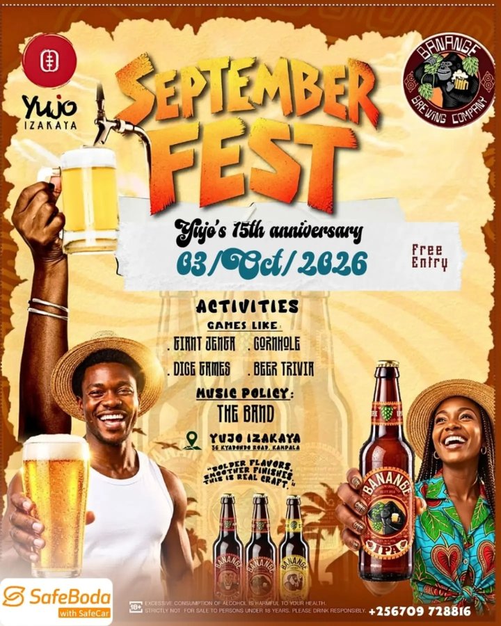 The Countdown Starts is officially ON.. for our Annual SEPTEMBERFESTon Saturday, 3rd October 2026 at Nakasero (Plot 36, Kyadondo Road). This will likely be our…