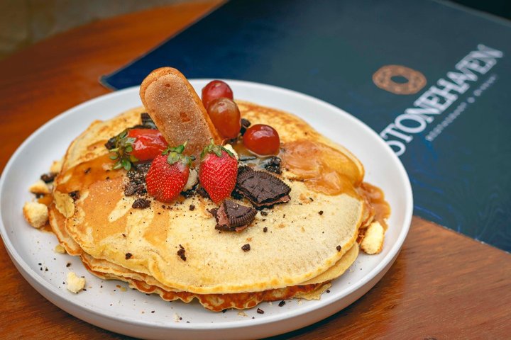 Friday called. You answered with salted caramel pancakes. Fair enough.
