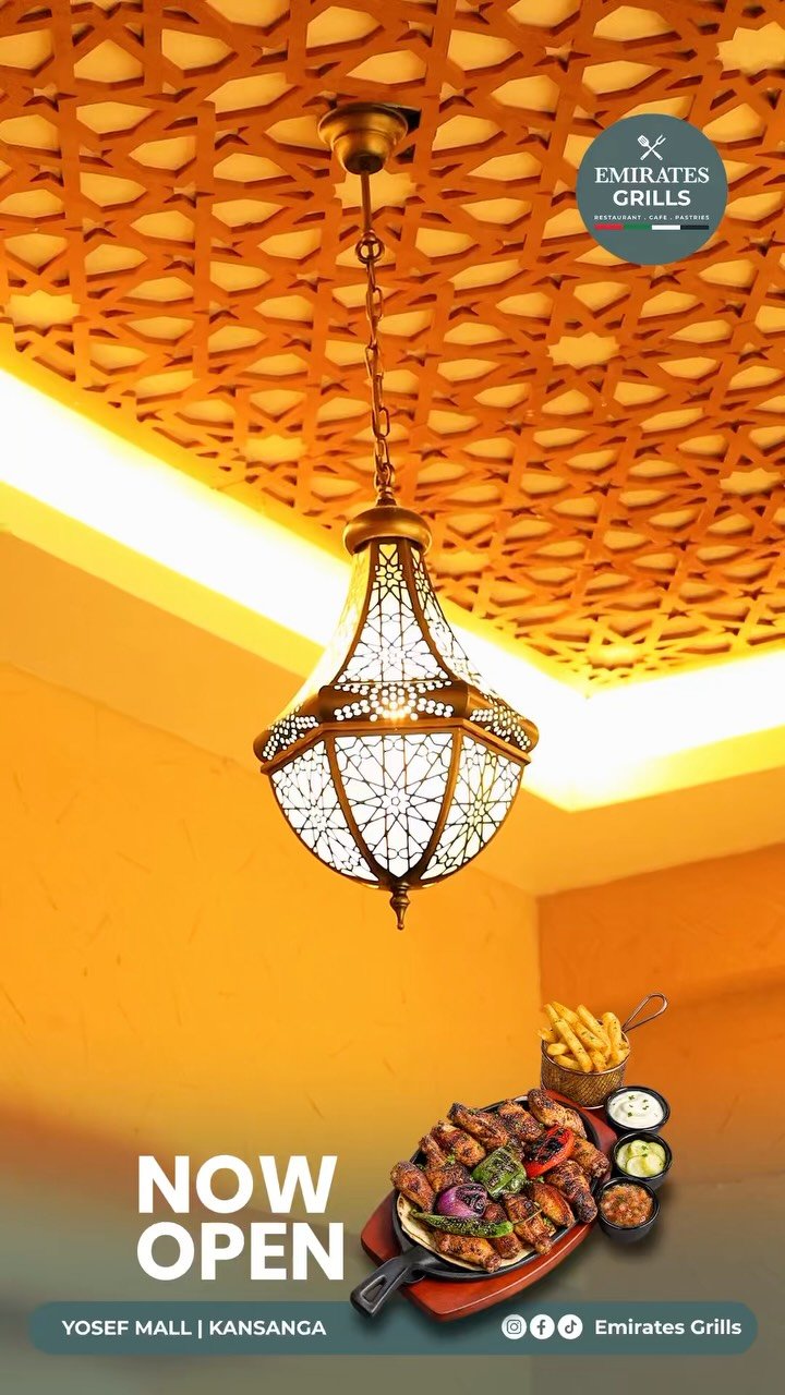 Kansanga, we’re officially open. Your new food spot is ready for you. Emirates Grill, Kansanga