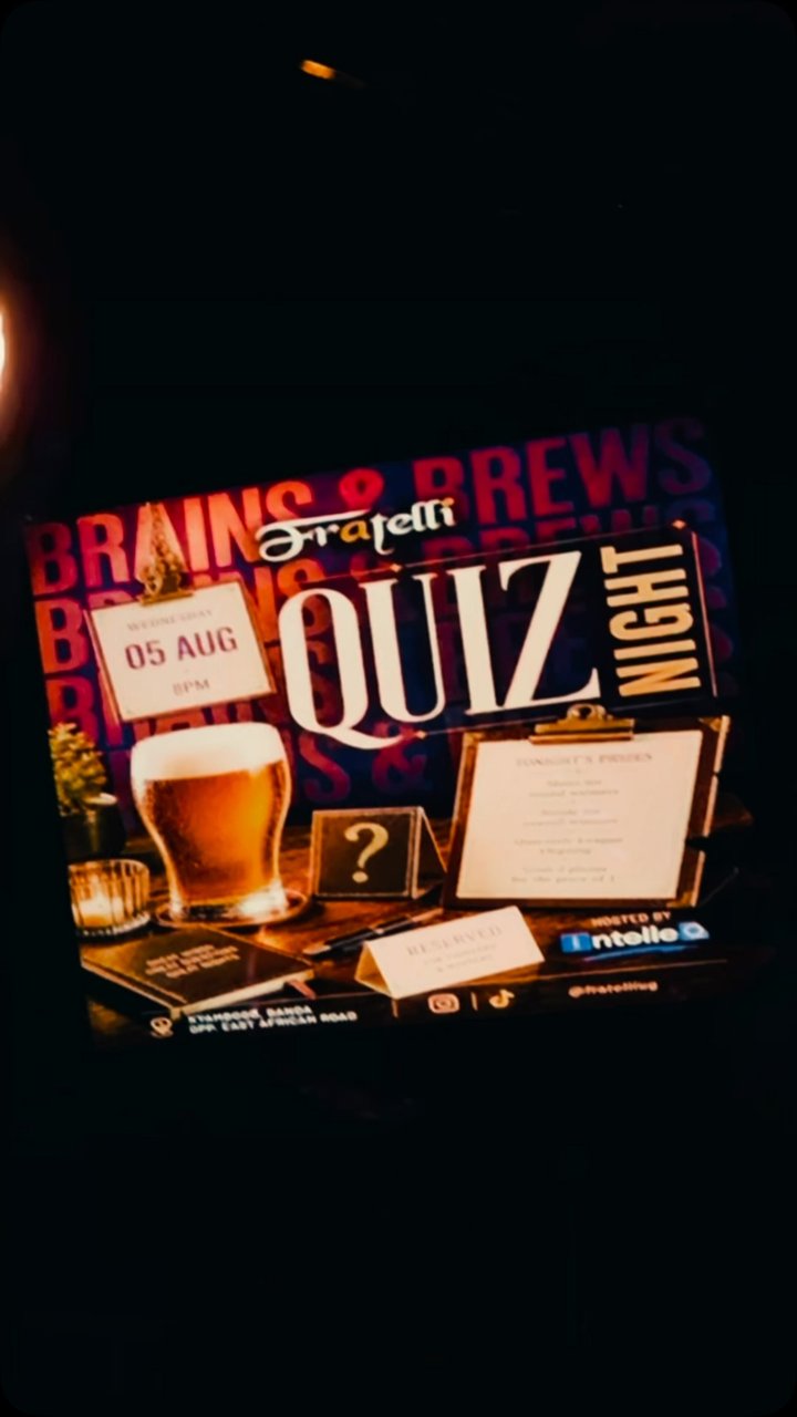 Quiz Night Come through with your squad tonight, show us if you are all that .
.
.