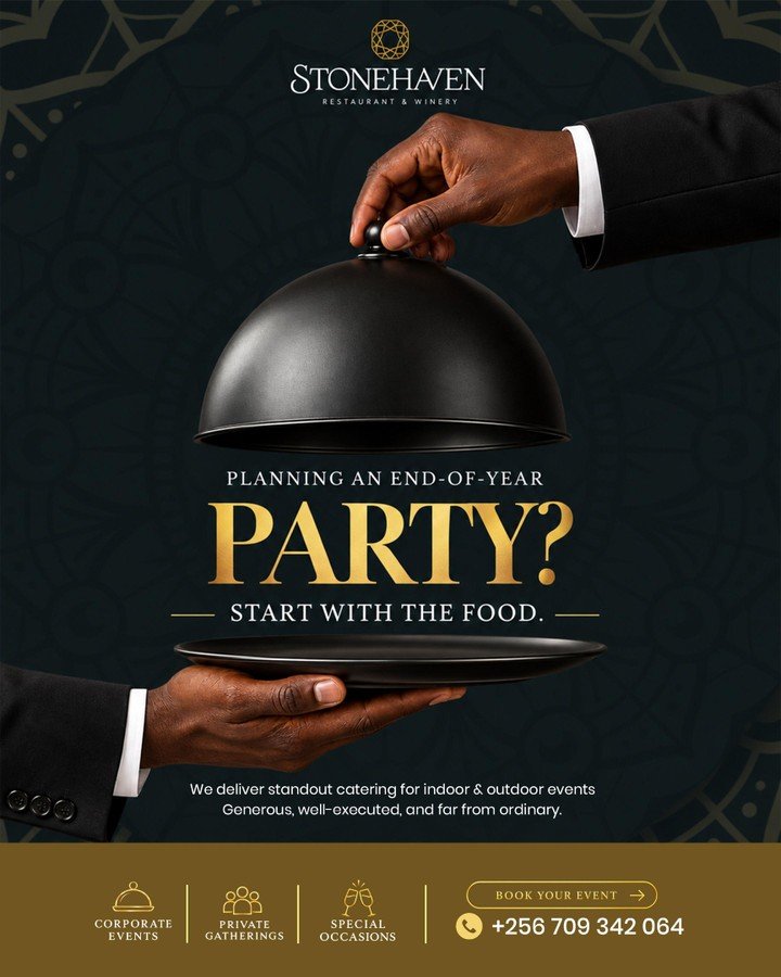 The year is almost done. Your team deserves a proper send-off. Stonehaven Restaurant & Winery 8 Malcolm X Ave, Kampala