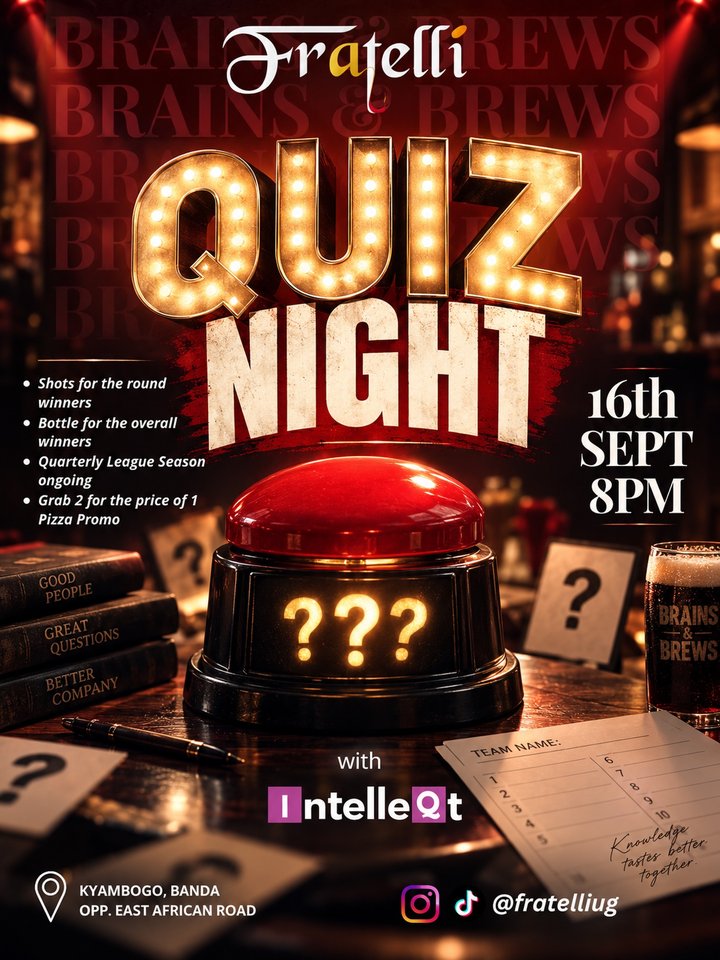 THE BRAINS ARE COMING OUT TONIGHT. It’s QUIZ NIGHT at Fratelli! Gather your smartest friends, test your knowledge, and battle it out for the win. Shots for the…