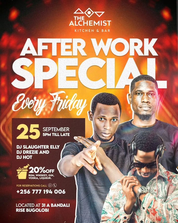 Tonight, we turn up! After Work Special is on at The Alchemist! , and are locking in the vibes from 5PM till late, and don't miss the 20% discount OFF rum…
