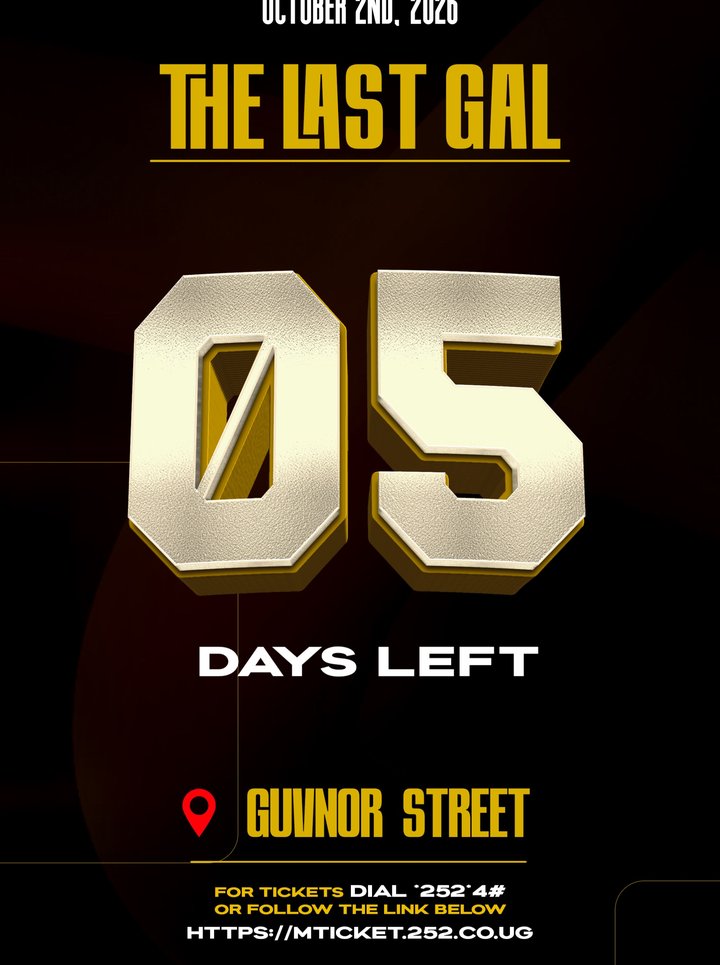 Five days. One street. One . October 2nd is getting closer. Guvnor Street is where the story *252*4# or ⁠￼mticket.252.co.ug