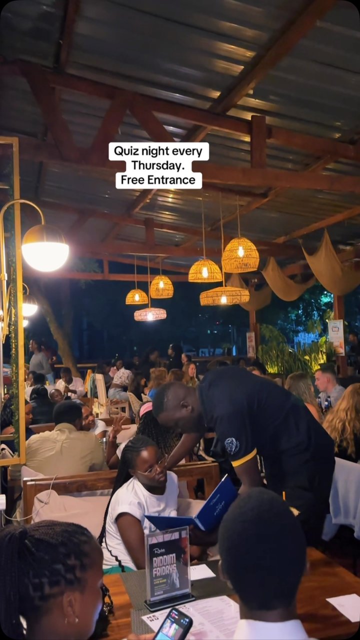 REVIVE QUIZ NIGHT HAPPENS EVERY THURSDAY FROM 7PM-10PM IN KOLOLO. “FREE ENTRY”.
LOCATION;PLOT 4,LOWER KOLOLO TERRACE. DON’T MISS THE VIBE
