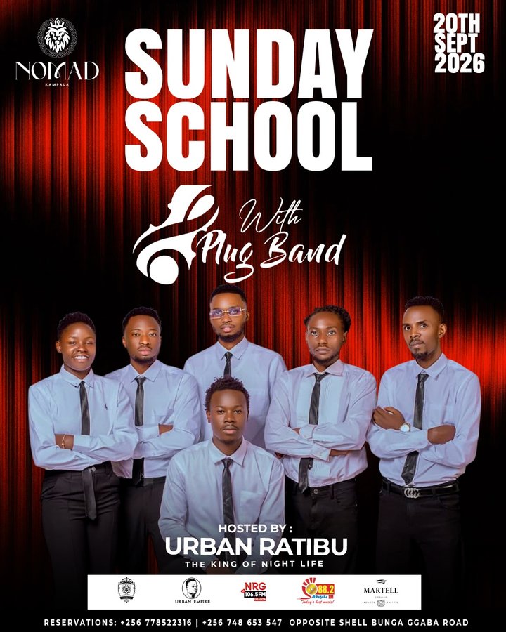 SUNDAY school PARTY JUST GOT LOUDER! This Sunday, The Plug Band takes the stage at Nomad Kampala! Come through for live music, big energy, and the perfect way…